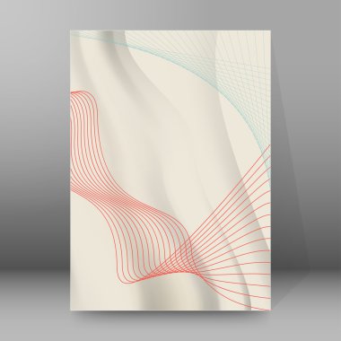 curved lines retro cover page color brochure background