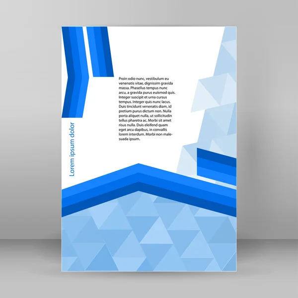 背景の青い三角形レポート カバー レイアウト — ストックベクタ