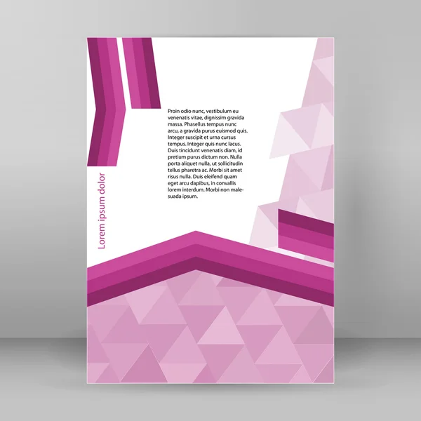 Background purple triangle page template layout booklet — 图库矢量图片
