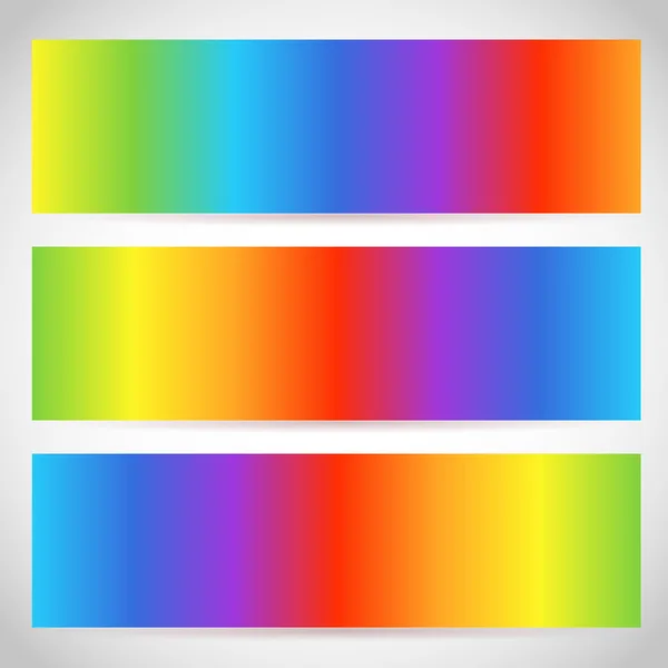 Regenbogen Hintergrund Reihe von horizontalen Bannern — Stockvektor