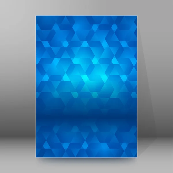 Синій блиск фігури обкладинка сторінки брошури фон — стоковий вектор
