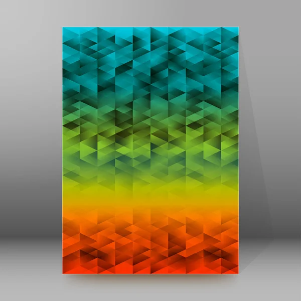 Dirty background rainbow triangles cover page brochure — Διανυσματικό Αρχείο