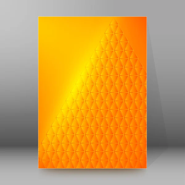 Piramide bagliore giallo sfondo copertina brochure — Vettoriale Stock