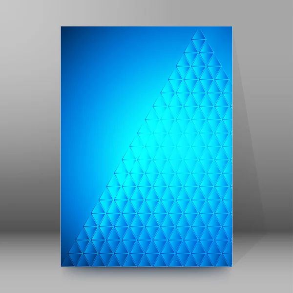 Pyramid glow blue cover page brochure background — Wektor stockowy