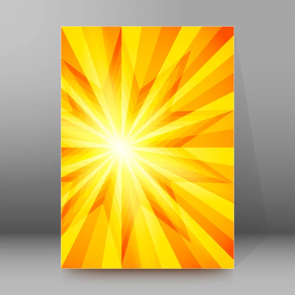 Página cubierta de rayos de sol agudos folleto fondo — Vector de stock