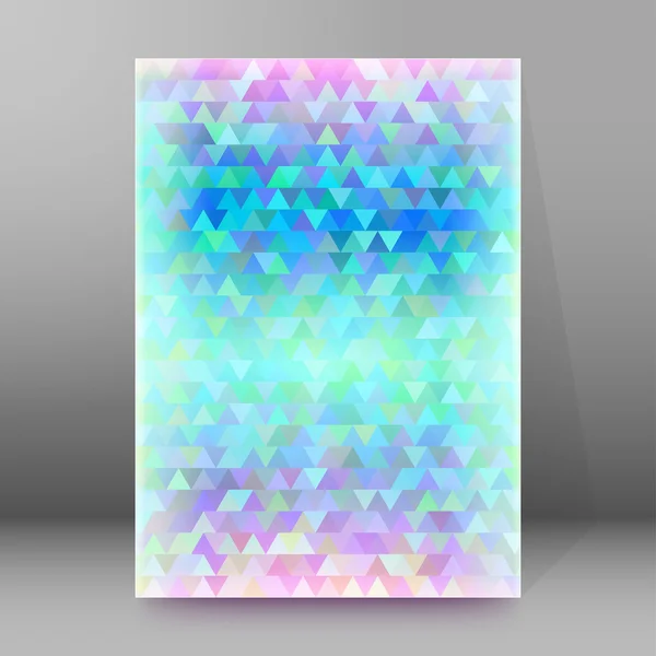 Winter mosaic triangles cover page brochure background — 스톡 벡터