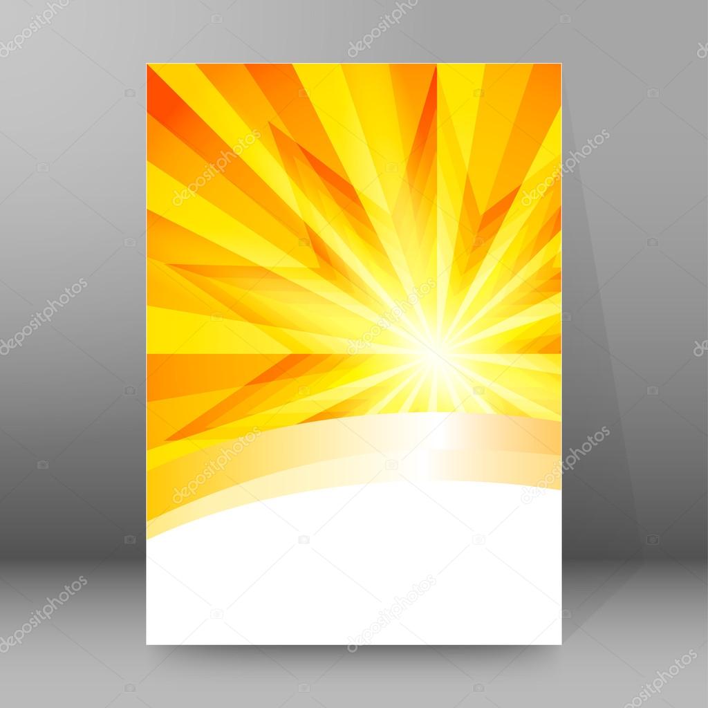 Folleto de portada de rayos del sol del amanecer 2024