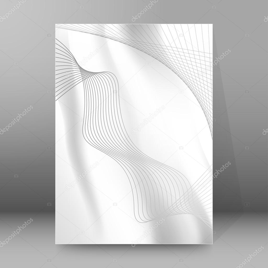 Wave Line Grey cover page brochure background Stock Vector by