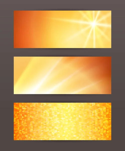 Set of horizontal banner header website sun — Stockvector