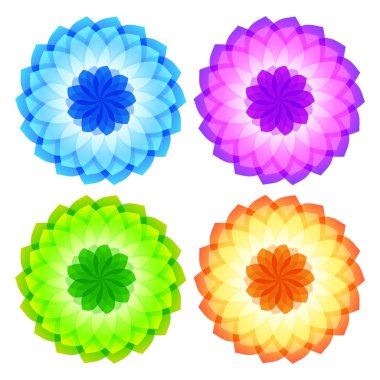 Aroma Flower logo set of icons on white