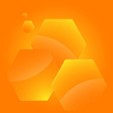 design element presentation orange background hexagons