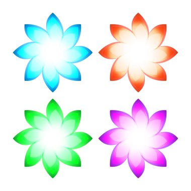 flora set design flowers icon logo white background
