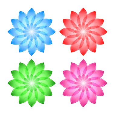Flower logo set of icons a white background