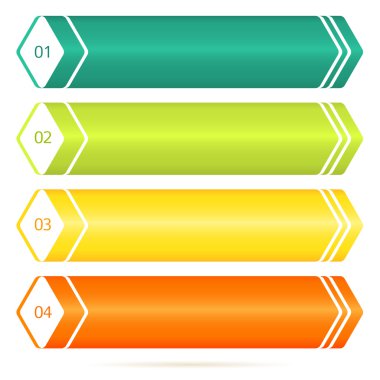 horizontal banner arrow numbering white background