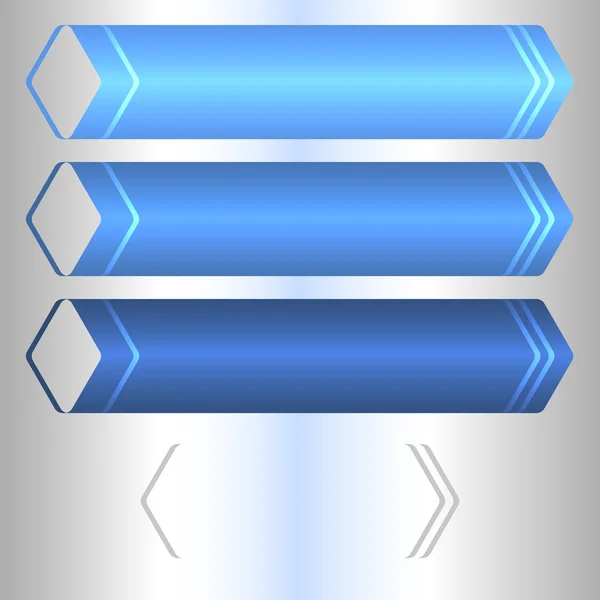 Blue horizontal banner arrow brackets glow effect — Wektor stockowy