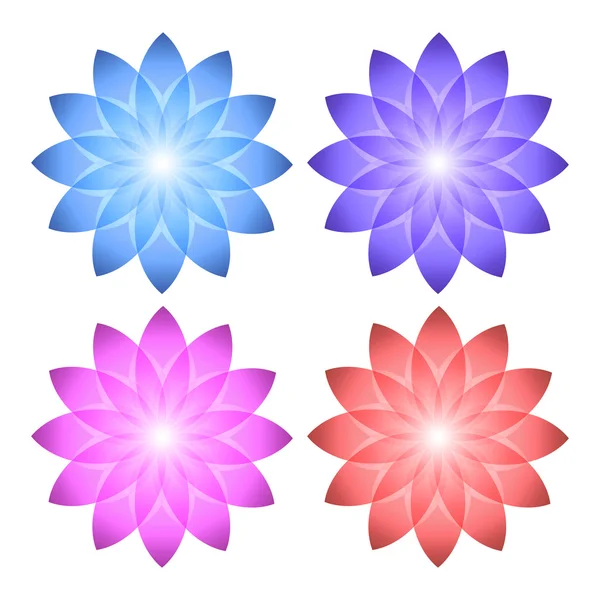 Flore ensemble d'icônes logo fleur fond blanc — Image vectorielle