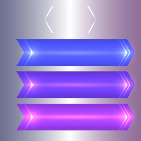 Purple background set of steps guide light effect — 스톡 벡터