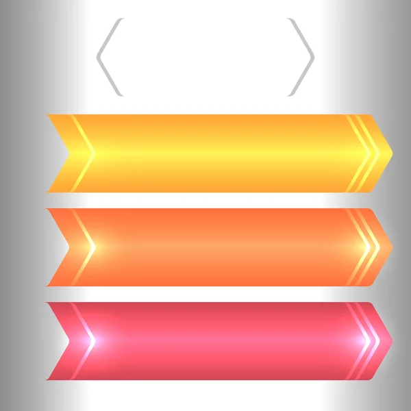 Set of horizontal banner arrow brackets glow effect — Stock vektor