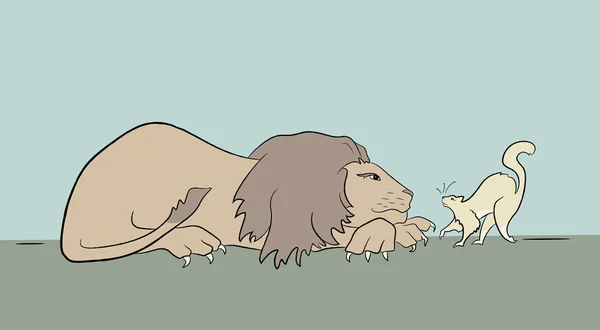 สิงโตและแมวในความรัก — ภาพเวกเตอร์สต็อก