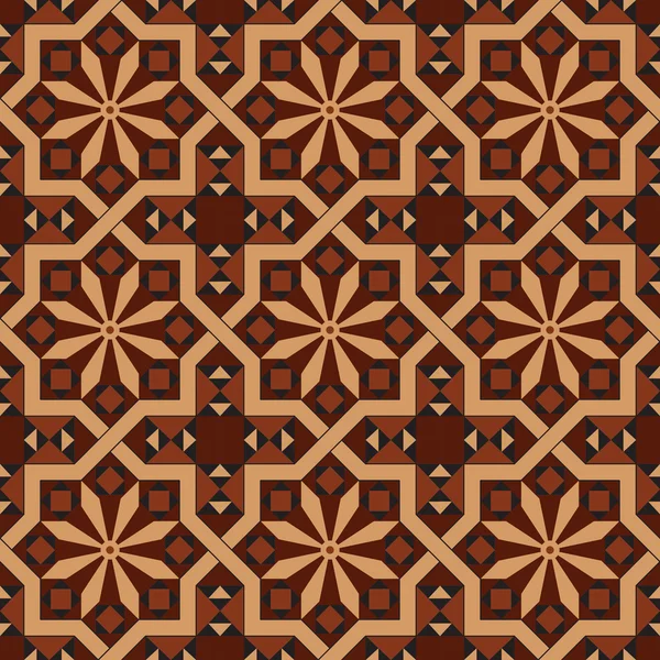Векторная версия бесшовного винтажного монтажного рисунка плитки с геометрическими и цветочными мотивами — стоковый вектор