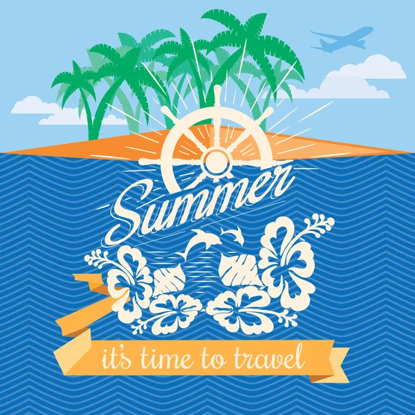 Summer vacations poster — Stock Vector