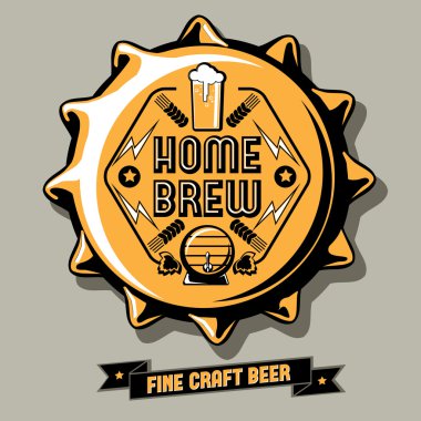 şişe kapağı üzerinde bira amblemi