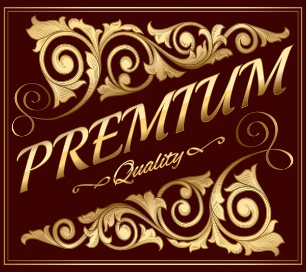 Premium quality gold emblem — Stock Vector