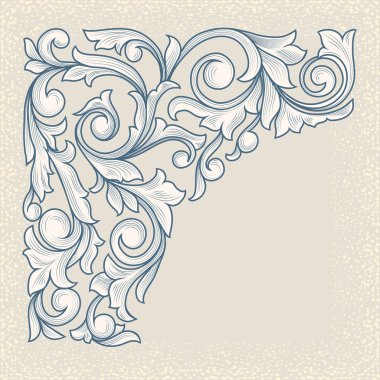 Vintage çiçek köşe tasarım