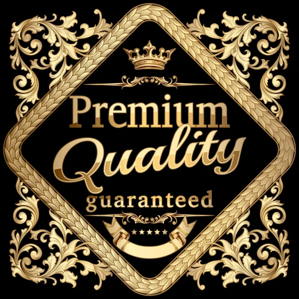 Premium qualità emblema d'oro — Vettoriale Stock