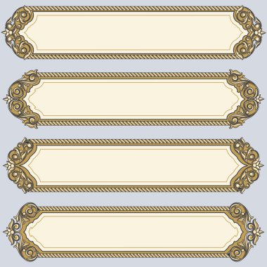 Vintage süslü etiketleri