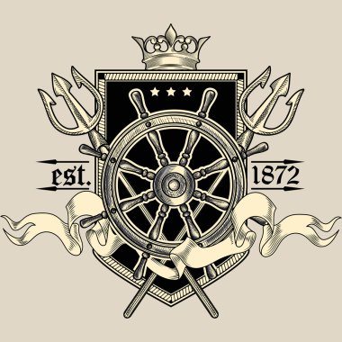 Vintage deniz amblemi