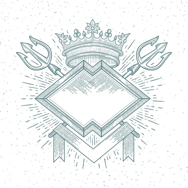 Emblema real vintage — Vector de stock