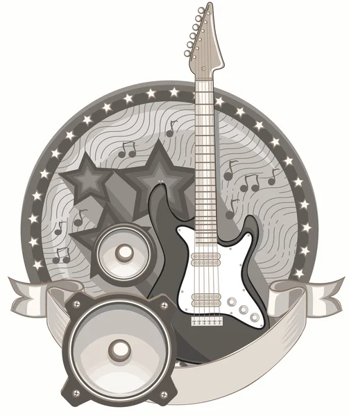 Emblema musicale decorativo — Vettoriale Stock