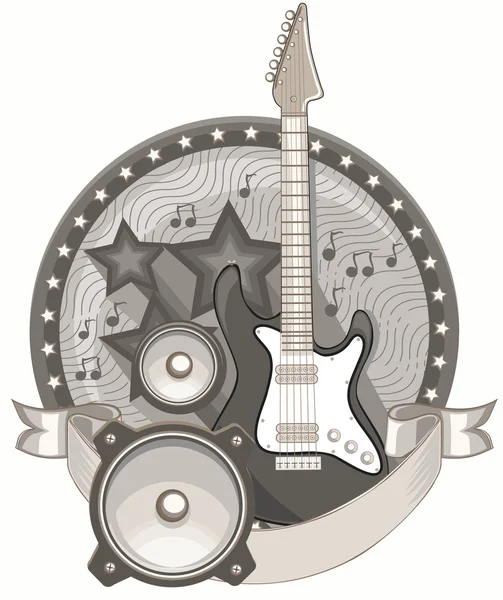 Decoratieve muziek embleem — Stockvector