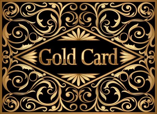 Gold Card Vintage Design — Stockvektor