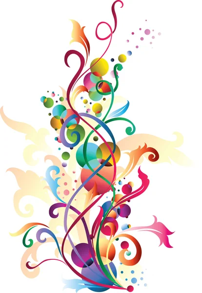 Decorative colorful floral curl — Stock Vector