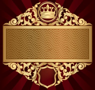 vintage çerçeveyle altın taç