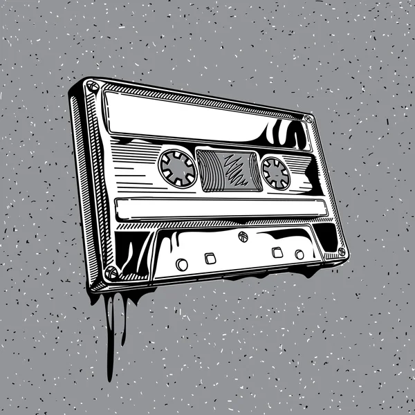 Audio cassette in graffiti style — Stock Vector