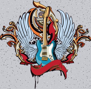 Retro gitar amblemi