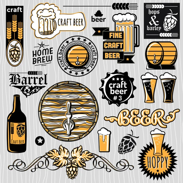 Conjunto de etiquetas de cerveza — Vector de stock