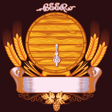 Vintage bira içecek amblemi