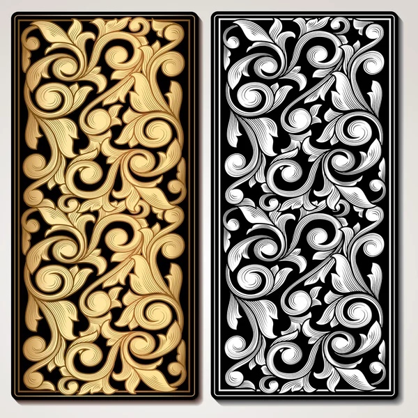 Paneles vintage ornamentados — Vector de stock