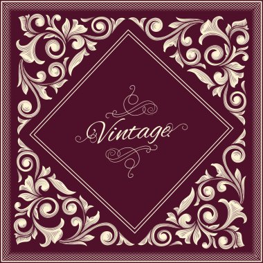 çiçek süsleme vintage çerçeve