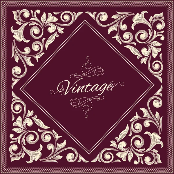 Çiçek süsleme vintage çerçeve — Stok Vektör