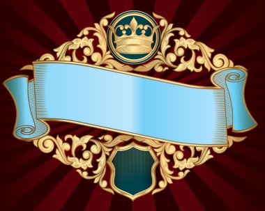 Vintage amblemi dekore edilmiş