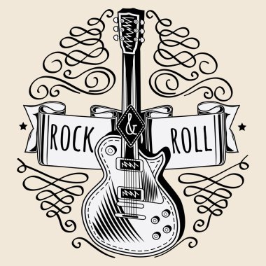 Rock and roll gitar amblemi