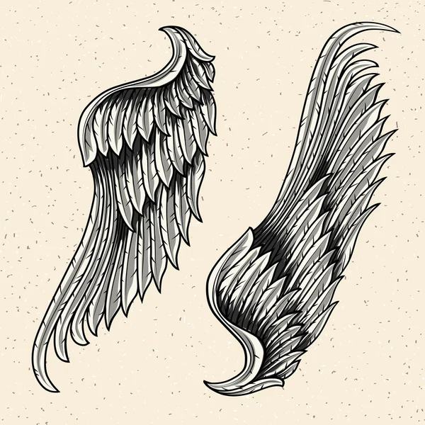 Dekoracyjne kwiecisty skrzydła — Wektor stockowy