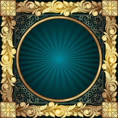 Altın yuvarlak çerçeve