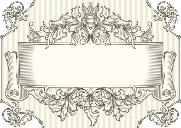 Banner adornado vintage — Vector de stock