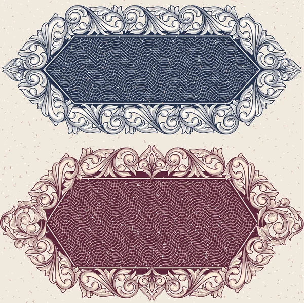 Etiquetas decorativas vintage adornadas — Vector de stock